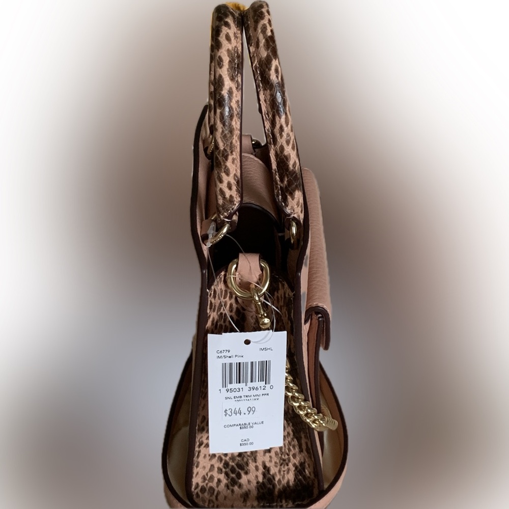 Coach Snake Embossed Trim Mini Pepper Crossbody - Picture 7 of 16